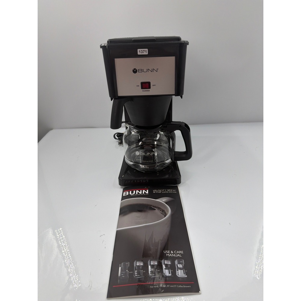 Bunn Velocity Brew 10 Cup Coffee Maker Black Stainless Steel GR Box Manual